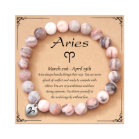 Zodiac Bracelet for Women Girls Horoscope Constellation Natural Stone Unique Bithday Gift-AL001-Aries