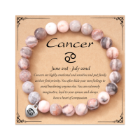 Zodiac Bracelet for Women Girls Horoscope Constellation Natural Stone Unique Bithday Gift-AL001-Cancer