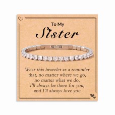 Cubic Zirconia Classic Tennis Bracelet Gifts for Women Teen Girls-Z001-Sister