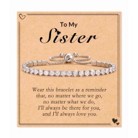 Cubic Zirconia Classic Tennis Bracelet Gifts for Women Teen Girls-Z002-Sister