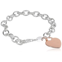 Sterling Silver Heart Tag Bracelet Gifts for Wife/Daughter/Lover LO-R-01