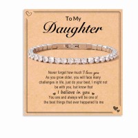 Cubic Zirconia Classic Tennis Bracelet Gifts for Women Teen Girls-AZ001-Daughter