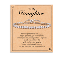 Cubic Zirconia Classic Tennis Bracelet Gifts for Women Teen Girls-AZ002-Daughter